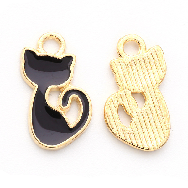 PandaHall Alloy Enamel Charms, Cat Shape, Light Gold, Black, 15x8x1.5mm, Hole: 1.6mm Alloy+Enamel Cat Shape Black
PandaHall Alloy Enamel Charms, Cat Shape, Light Gold, Black, 15x8x1.5mm, Hole: 1.6mm Alloy+Enamel Cat Shape Black