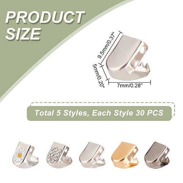 PandaHall 15 Sets 5 Style Brass Shoelace End Clips, for No Tie Shoe Laces, Arch, Mixed Color, 9.5x7x5mm, 10pcs/set, 3 sets/style Brass Arch
PandaHall 15 Sets 5 Style Brass Shoelace End Clips, for No Tie Shoe Laces, Arch, Mixed Color, 9.5x7x5mm, 10pcs/set, 3 sets/style Brass Arch