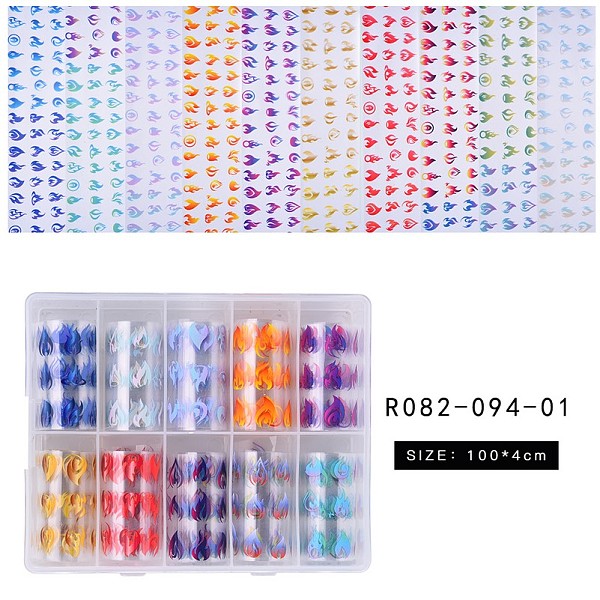PandaHall Nail Art Transfer Stickers, Nail Decals, DIY Nail Tips Decoration for Women, Mixed Color, Fire Pattern, 100x4cm, 10sheets/box..., Multicolor
PandaHall Nail Art Transfer Stickers, Nail Decals, DIY Nail Tips Decoration for Women, Mixed Color, Fire Pattern, 100x4cm, 10sheets/box..., Multicolor