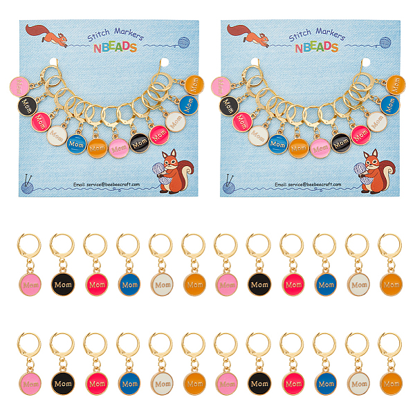 PandaHall Alloy Enamel Flat Round with Word Mom Pendant Locking Stitch Markers, 304 Stainless Steel Clasp Stitch Marker for Mother's Day..., Multicolor
PandaHall Alloy Enamel Flat Round with Word Mom Pendant Locking Stitch Markers, 304 Stainless Steel Clasp Stitch Marker for Mother's Day..., Multicolor