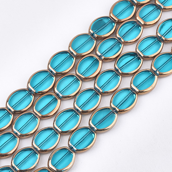 PandaHall Electroplate Glass Beads Strands, Edge Plated, Oval, Deep Sky Blue, 17x14x4.5mm, Hole: 1.2mm, about 20pcs/strand, 12.9 inch Glass...
PandaHall Electroplate Glass Beads Strands, Edge Plated, Oval, Deep Sky Blue, 17x14x4.5mm, Hole: 1.2mm, about 20pcs/strand, 12.9 inch Glass...