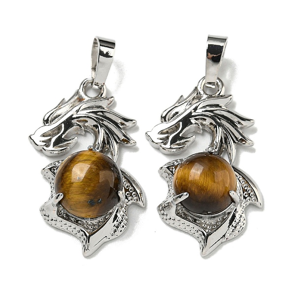 PandaHall Natural Tiger Eye Pendants, Dragon Charms with Rack Plating Brass Findings, Platinum, Cadmium Free & Lead Free, 31x18x8~10mm, Hole...
PandaHall Natural Tiger Eye Pendants, Dragon Charms with Rack Plating Brass Findings, Platinum, Cadmium Free & Lead Free, 31x18x8~10mm, Hole...