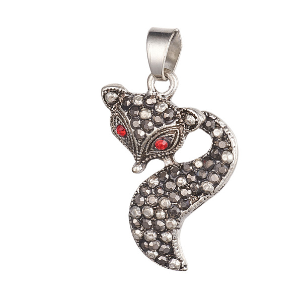 PandaHall Tibetan Style Alloy Pendants, with Rhinestone, Fox, Antique Silver, 30x21.5x5mm, Hole: 6x5mm Alloy+Rhinestone Fox Multicolor
PandaHall Tibetan Style Alloy Pendants, with Rhinestone, Fox, Antique Silver, 30x21.5x5mm, Hole: 6x5mm Alloy+Rhinestone Fox Multicolor
