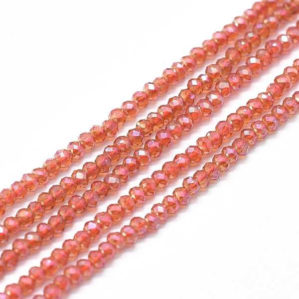 PandaHall Electroplate Glass Beads Strands, Full Rainbow Plated, Faceted, Abacus, Dark Orange, 2x1.5~1.6mm, Hole: 0.8mm, about 235pcs/Strand...
PandaHall Electroplate Glass Beads Strands, Full Rainbow Plated, Faceted, Abacus, Dark Orange, 2x1.5~1.6mm, Hole: 0.8mm, about 235pcs/Strand...