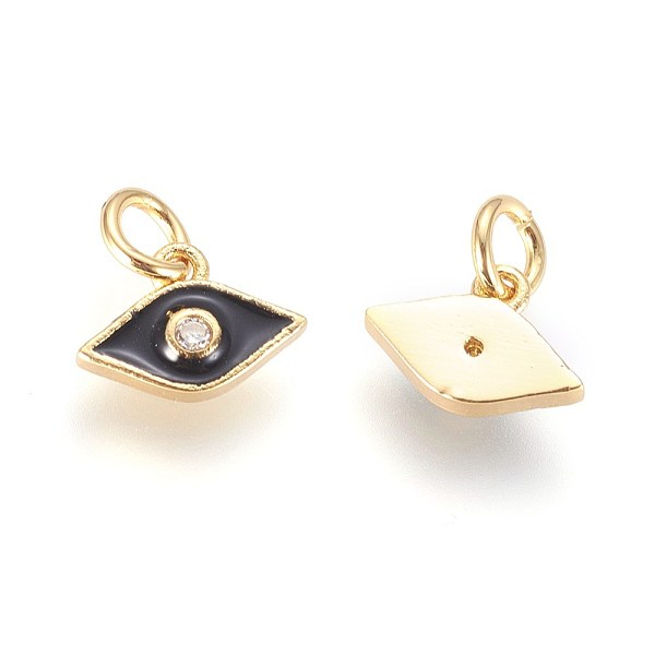 PandaHall Brass Micro Pave Cubic Zirconia Charms, with Enamel and Jump Ring, Horse Eye, Golden, Black, 7x10x2mm, Hole: 3mm Brass+Cubic...
PandaHall Brass Micro Pave Cubic Zirconia Charms, with Enamel and Jump Ring, Horse Eye, Golden, Black, 7x10x2mm, Hole: 3mm Brass+Cubic...