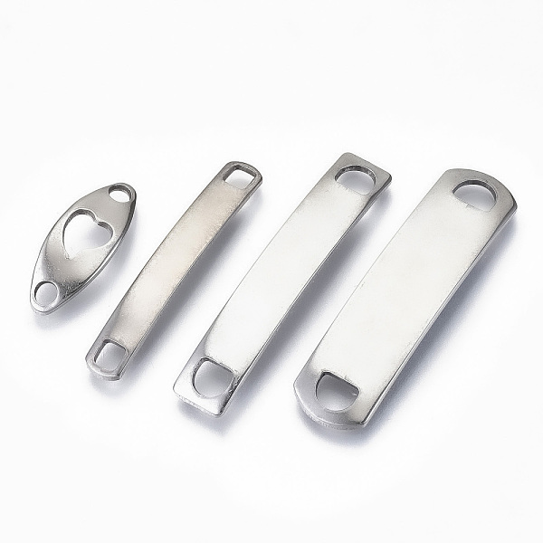 PandaHall 201 Stainless Steel Links Connectors, Stamping Blank Tag, Mixed Shapes, Stainless Steel Color, 20~39x5~10x2.5~3mm, Hole:2~5mm, 4...
PandaHall 201 Stainless Steel Links Connectors, Stamping Blank Tag, Mixed Shapes, Stainless Steel Color, 20~39x5~10x2.5~3mm, Hole:2~5mm, 4...