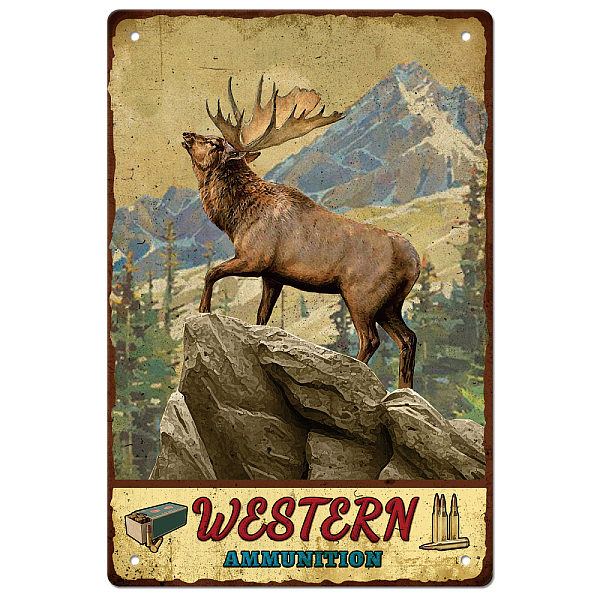 PandaHall SUPERDANT Western Ammunition Tin Sign Elk Standing on Cliff White Vintage Metal Tin Signs Funny Wall Art Painting Metal Decor for...
PandaHall SUPERDANT Western Ammunition Tin Sign Elk Standing on Cliff White Vintage Metal Tin Signs Funny Wall Art Painting Metal Decor for...
