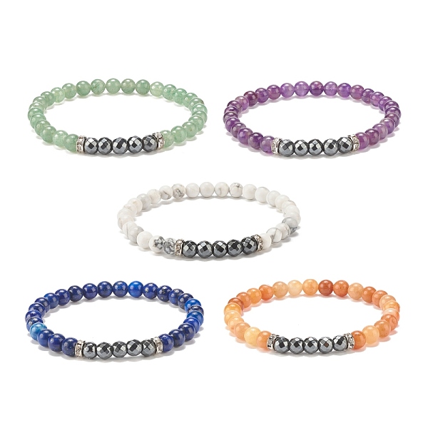 PandaHall Natural Gemstone & Synthetic Hematite Beaded Stretch Bracelet, Gemstone Jewelry for Women, Inner Diameter: 2-1/4 inch(5.6cm) Mixed...
PandaHall Natural Gemstone & Synthetic Hematite Beaded Stretch Bracelet, Gemstone Jewelry for Women, Inner Diameter: 2-1/4 inch(5.6cm) Mixed...