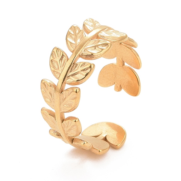 PandaHall Ion Plating(IP) 304 Stainless Steel Leaf Wrap Open Cuff Ring for Women, Golden, US Size 7 3/4(17.9mm) 304 Stainless Steel
PandaHall Ion Plating(IP) 304 Stainless Steel Leaf Wrap Open Cuff Ring for Women, Golden, US Size 7 3/4(17.9mm) 304 Stainless Steel