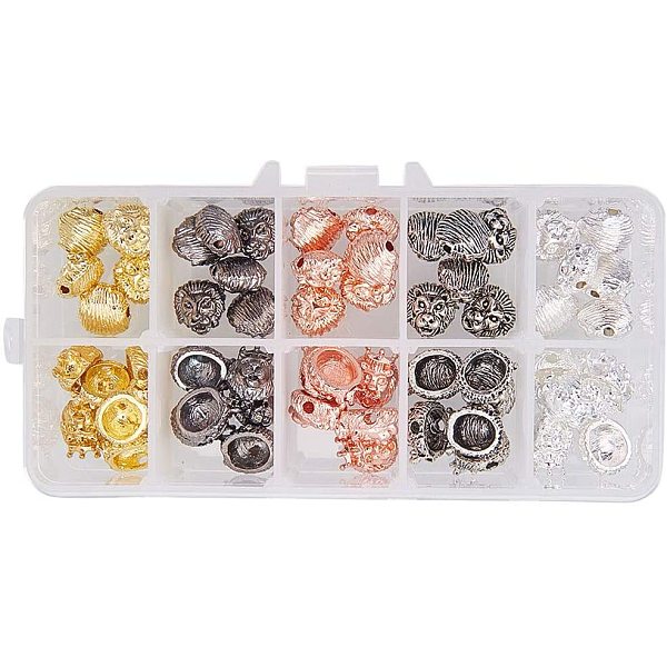 PandaHall Lion Head Alloy Beads, Mixed Color, 2x13x9.5mm, Hole: 2mm, 15x11.5x7.5mm, Hole: 2mm, about 6pcs/comnpartment, 60pcs/box Alloy Lion
PandaHall Lion Head Alloy Beads, Mixed Color, 2x13x9.5mm, Hole: 2mm, 15x11.5x7.5mm, Hole: 2mm, about 6pcs/comnpartment, 60pcs/box Alloy Lion