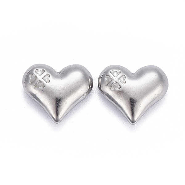 PandaHall 304 Stainless Steel Beads, No Hole/Untrilled, Heart with Clover, Stainless Steel Color, 13x15x5mm 304 Stainless Steel Heart
PandaHall 304 Stainless Steel Beads, No Hole/Untrilled, Heart with Clover, Stainless Steel Color, 13x15x5mm 304 Stainless Steel Heart