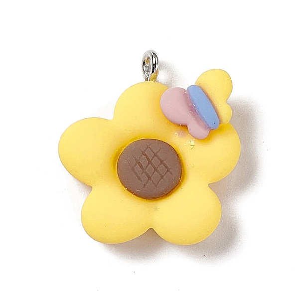 PandaHall Opaque Resin Pendants, with Platinum Tone Iron Loops, Yellow, Sunflower Pattern, 24x22x7.5mm, Hole: 2mm Iron+Resin Flower Yellow
PandaHall Opaque Resin Pendants, with Platinum Tone Iron Loops, Yellow, Sunflower Pattern, 24x22x7.5mm, Hole: 2mm Iron+Resin Flower Yellow