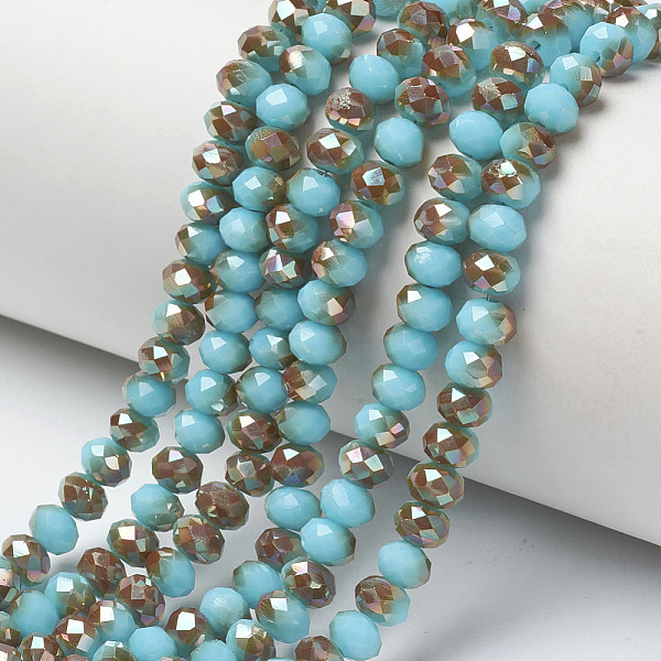 PandaHall Electroplate Opaque Solid Color Glass Beads Strands, Half Plated, Rainbow Plated, Faceted, Rondelle, Dark Turquoise, 6x5mm, Hole..., Cyan
PandaHall Electroplate Opaque Solid Color Glass Beads Strands, Half Plated, Rainbow Plated, Faceted, Rondelle, Dark Turquoise, 6x5mm, Hole..., Cyan
