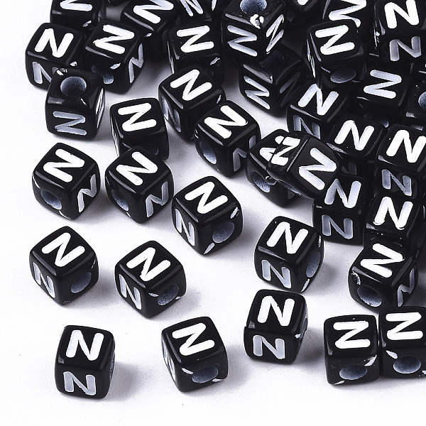 PandaHall Opaque Acrylic Beads, Horizontal Hole, Alphabet Style, Cube, Black & White, Letter.N, 5x5x5mm, Hole: 2mm, about 500pcs/50g Acrylic...
PandaHall Opaque Acrylic Beads, Horizontal Hole, Alphabet Style, Cube, Black & White, Letter.N, 5x5x5mm, Hole: 2mm, about 500pcs/50g Acrylic...