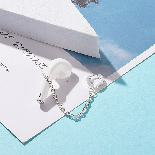 PandaHall Anti-Lost Earring for Wireless Earphone, Chunky Hoop Earrings with Hanging Chain for Women, Stainless Steel Color, 100mm, Pin: 1mm...
PandaHall Anti-Lost Earring for Wireless Earphone, Chunky Hoop Earrings with Hanging Chain for Women, Stainless Steel Color, 100mm, Pin: 1mm...