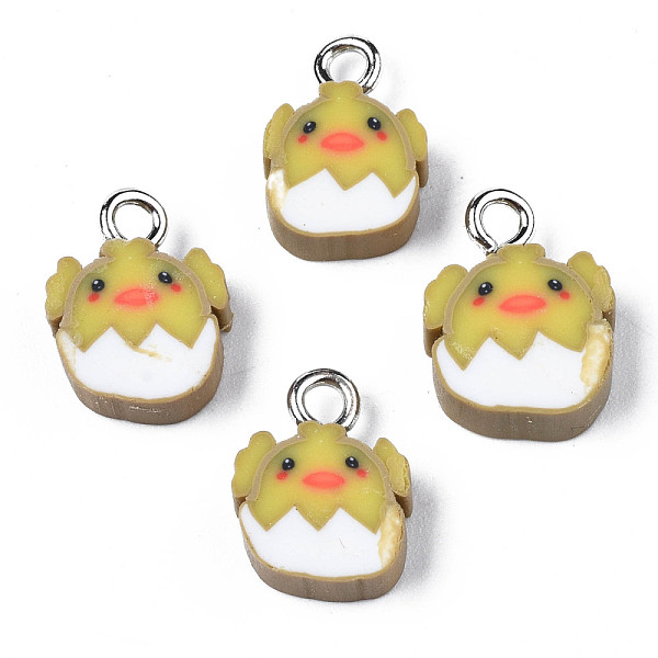 PandaHall Handmade Polymer Clay Charms, with Platinum Tone Iron Loop, Chick, Dark Khaki, 12.5~13.5x9~10x4.5mm, Hole: 2mm Polymer Clay...
PandaHall Handmade Polymer Clay Charms, with Platinum Tone Iron Loop, Chick, Dark Khaki, 12.5~13.5x9~10x4.5mm, Hole: 2mm Polymer Clay...