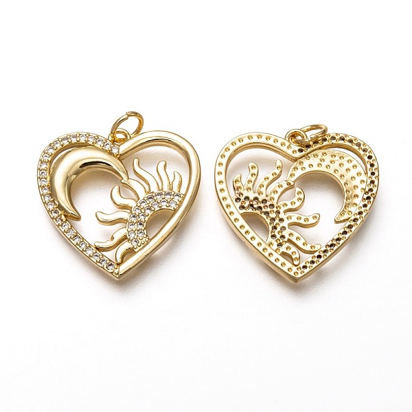 PandaHall Brass Micro Pave Clear Cubic Zirconia Pendants, Long-Lasting Plated, with Jump Rings, Heart with Moon and Sun, Real 18K Gold...
PandaHall Brass Micro Pave Clear Cubic Zirconia Pendants, Long-Lasting Plated, with Jump Rings, Heart with Moon and Sun, Real 18K Gold...