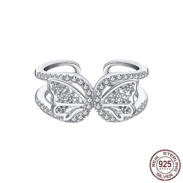 PandaHall Rhodium Plated 925 Sterling Silver Finger Cuff Rings, Butterfly Cubic Zirconia Ring, Hollow Wide Band Ring for Women, Real...
PandaHall Rhodium Plated 925 Sterling Silver Finger Cuff Rings, Butterfly Cubic Zirconia Ring, Hollow Wide Band Ring for Women, Real...
