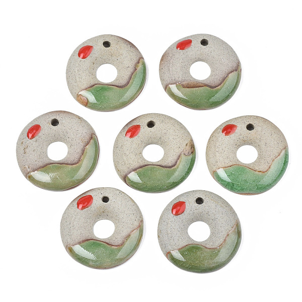 PandaHall Handmade Porcelain Pendants, Famille Rose Style, Doughnut, Light Green, 39~40x38~40x6~7mm, Hole: 3mm Porcelain Food
PandaHall Handmade Porcelain Pendants, Famille Rose Style, Doughnut, Light Green, 39~40x38~40x6~7mm, Hole: 3mm Porcelain Food