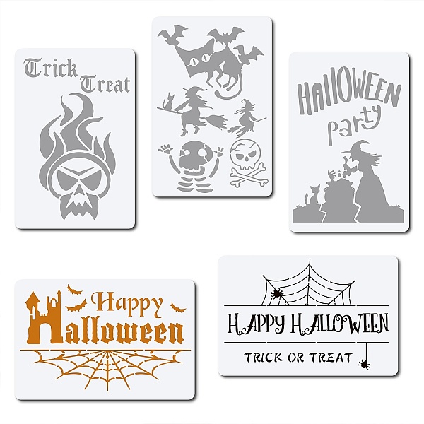 PandaHall Plastic Drawing Painting Stencils Templates, Rectangle, Halloween Themed Pattern, 20x30cm, 5pcs/set Plastic Skull
PandaHall Plastic Drawing Painting Stencils Templates, Rectangle, Halloween Themed Pattern, 20x30cm, 5pcs/set Plastic Skull