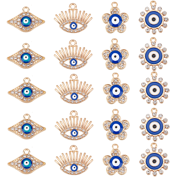 PandaHall SUPERFINDINGS 40Pcs 4Style Evil Eye Alloy Enamel Pendants Evil Eye Rhinestone Charms 14.5~19x15~21.5mm Evil Eye Pendants Bulk for..., Blue
PandaHall SUPERFINDINGS 40Pcs 4Style Evil Eye Alloy Enamel Pendants Evil Eye Rhinestone Charms 14.5~19x15~21.5mm Evil Eye Pendants Bulk for..., Blue