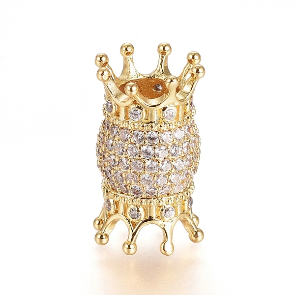 PandaHall Brass Micro Pave Cubic Zirconia European Beads, Large Hole Beads, Long-Lasting Plated, Double Crown, Clear, Real 18K Gold Plated...
PandaHall Brass Micro Pave Cubic Zirconia European Beads, Large Hole Beads, Long-Lasting Plated, Double Crown, Clear, Real 18K Gold Plated...