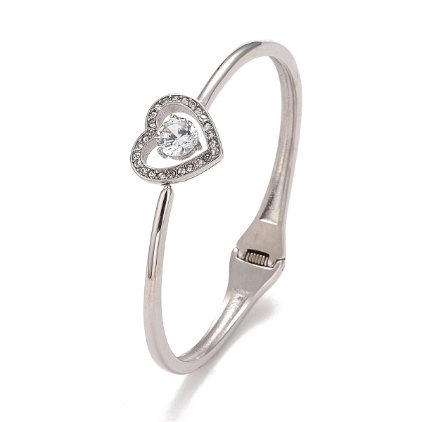 PandaHall Crystal Rhinestone Heart Cuff Bangle, Hinged Open Bangle for Women, Stainless Steel Color, Inner Diameter: 2-1/4 inch(5.6cm)..., Clear
PandaHall Crystal Rhinestone Heart Cuff Bangle, Hinged Open Bangle for Women, Stainless Steel Color, Inner Diameter: 2-1/4 inch(5.6cm)..., Clear