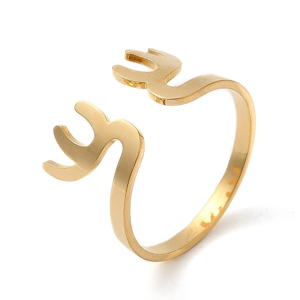 PandaHall 304 Stainless Steel Cuff Rings, Hollow Open Finger Ring for Women, Christmas Antler Shape, Golden, US Size 8 1/2(18.5mm) 304...
PandaHall 304 Stainless Steel Cuff Rings, Hollow Open Finger Ring for Women, Christmas Antler Shape, Golden, US Size 8 1/2(18.5mm) 304...