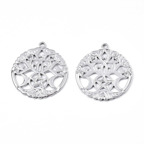 PandaHall 201 Stainless Steel Pendants, Flat Round with Star & Moon, Stainless Steel Color, 33.5x30x1.5mm, Hole: 2mm 201 Stainless Steel...
PandaHall 201 Stainless Steel Pendants, Flat Round with Star & Moon, Stainless Steel Color, 33.5x30x1.5mm, Hole: 2mm 201 Stainless Steel...