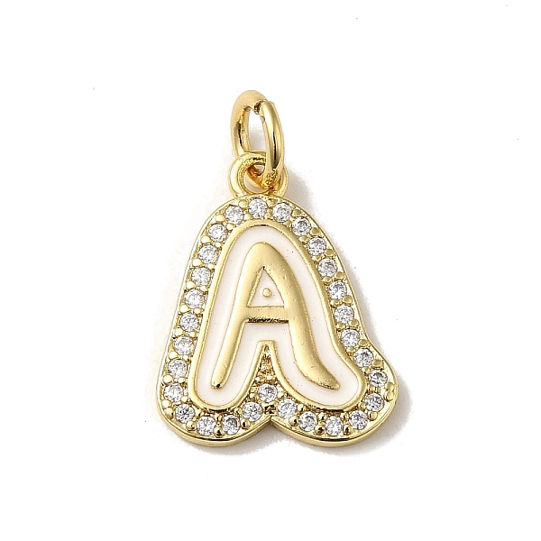 PandaHall Brass Micro Pave Cubic Zirconia Pendants, with Jump Rings, Real 18K Gold Plated, Letter A, 18.5x14.5x2mm, Hole: 3.8mm Brass+Cubic..., Clear
PandaHall Brass Micro Pave Cubic Zirconia Pendants, with Jump Rings, Real 18K Gold Plated, Letter A, 18.5x14.5x2mm, Hole: 3.8mm Brass+Cubic..., Clear