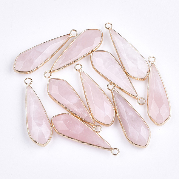 PandaHall Natural Gemstone Pendants, with Brass Findings, Faceted, Drop, Golden, 36~39x11.5x5.5~7mm, Hole: 2mm Rose Quartz Teardrop
PandaHall Natural Gemstone Pendants, with Brass Findings, Faceted, Drop, Golden, 36~39x11.5x5.5~7mm, Hole: 2mm Rose Quartz Teardrop