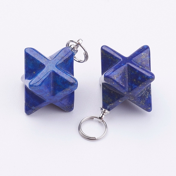 PandaHall Natural Lapis Lazuli Pendants, with 201 Stainless Steel Split Rings, Merkaba Star, 23~24x17~17.5x20mm, Hole: 6mm Lapis Lazuli Star
PandaHall Natural Lapis Lazuli Pendants, with 201 Stainless Steel Split Rings, Merkaba Star, 23~24x17~17.5x20mm, Hole: 6mm Lapis Lazuli Star