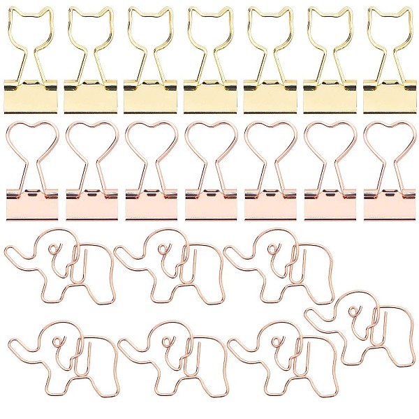 PandaHall Gorgecraft 14Pcs 2 Style Cat & Heart Iron Binder Clips, and 7Pcs Elephant Notes Letter Paper Clip, Office Supplies, Golden & Rose...
PandaHall Gorgecraft 14Pcs 2 Style Cat & Heart Iron Binder Clips, and 7Pcs Elephant Notes Letter Paper Clip, Office Supplies, Golden & Rose...