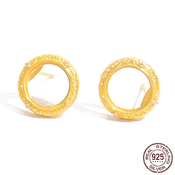 PandaHall 925 Sterling Silver Ring Stud Earrings, with Clear Cubic Zirconia, Real 18K Gold Plated, 13.5x13.5mm Sterling Silver Ring Clear
PandaHall 925 Sterling Silver Ring Stud Earrings, with Clear Cubic Zirconia, Real 18K Gold Plated, 13.5x13.5mm Sterling Silver Ring Clear