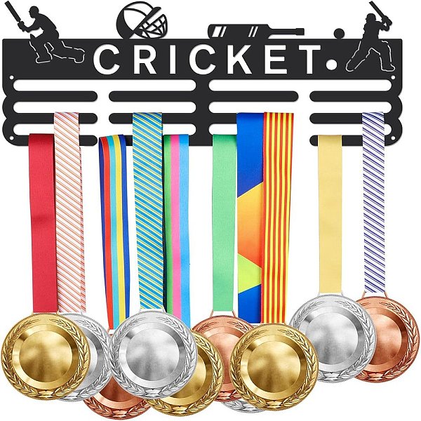 PandaHall Fashion Iron Medal Hanger Holder Display Wall Rack, with Screws, 3 Line, Word Cricket, Sports Themed Pattern, 150x400mm Iron...
PandaHall Fashion Iron Medal Hanger Holder Display Wall Rack, with Screws, 3 Line, Word Cricket, Sports Themed Pattern, 150x400mm Iron...