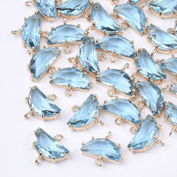 PandaHall Transparent Glass Links connectors, with Brass Findings, Faceted, Half Round, Light Gold, Aqua, 14x16x5mm, Hole: 1.2mm Glass Half..., Cyan
PandaHall Transparent Glass Links connectors, with Brass Findings, Faceted, Half Round, Light Gold, Aqua, 14x16x5mm, Hole: 1.2mm Glass Half..., Cyan