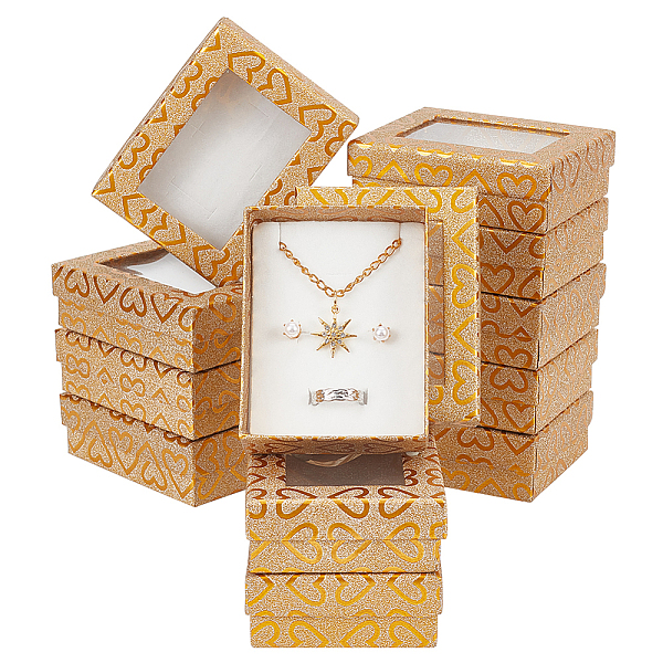 PandaHall 12 Pcs Cardboard Jewelry Box with Clear Window, Paper Jewelry Gift Packaging Box with Heart Printed for Valentine's Day Wedding..., Gold
PandaHall 12 Pcs Cardboard Jewelry Box with Clear Window, Paper Jewelry Gift Packaging Box with Heart Printed for Valentine's Day Wedding..., Gold