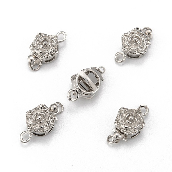 PandaHall Plated Box Clasps, Brass, Flower, Platinum Color, 10mm wide, 15mm long, hole: 1~2mm Brass Flower
PandaHall Plated Box Clasps, Brass, Flower, Platinum Color, 10mm wide, 15mm long, hole: 1~2mm Brass Flower