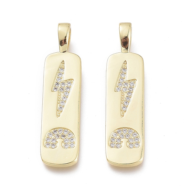 PandaHall Brass Micro Pave Cubic Zirconia Pendants, Rectangle with Lightning and Rainbow, Clear, Real 18K Gold Plated, 32.5x8x1.5mm, Hole...
PandaHall Brass Micro Pave Cubic Zirconia Pendants, Rectangle with Lightning and Rainbow, Clear, Real 18K Gold Plated, 32.5x8x1.5mm, Hole...