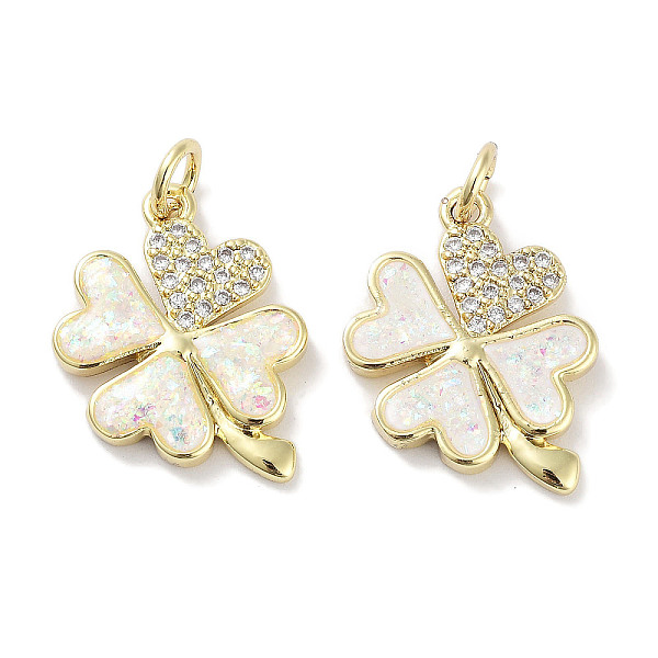 PandaHall Brass Micro Pave Clear Cubic Zirconia Pendants, with Synthetic Opal and Jump Rings, Real 18K Gold Plated, Clover Charms, White...
PandaHall Brass Micro Pave Clear Cubic Zirconia Pendants, with Synthetic Opal and Jump Rings, Real 18K Gold Plated, Clover Charms, White...