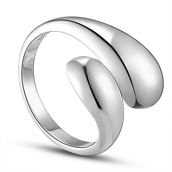 PandaHall SHEGRACE Rhodium Plated 925 Sterling Silver Cuff Rings, Open Rings, Platinum, Size 8, 18mm Sterling Silver
PandaHall SHEGRACE Rhodium Plated 925 Sterling Silver Cuff Rings, Open Rings, Platinum, Size 8, 18mm Sterling Silver