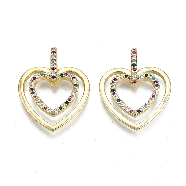 PandaHall Brass Micro Pave Cubic Zirconia Pendants, Nickel Free, Heart, Real 16K Gold Plated, 24x19x5mm, Hole: 2x5mm Brass+Cubic Zirconia...
PandaHall Brass Micro Pave Cubic Zirconia Pendants, Nickel Free, Heart, Real 16K Gold Plated, 24x19x5mm, Hole: 2x5mm Brass+Cubic Zirconia...