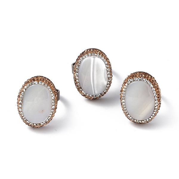 PandaHall Natural Shell Oval Adjustable Ring with Rhinestone, Rack Plating Brass Wide Ring for Women, Antique Bronze, US Size 8(18.1mm)..., White
PandaHall Natural Shell Oval Adjustable Ring with Rhinestone, Rack Plating Brass Wide Ring for Women, Antique Bronze, US Size 8(18.1mm)..., White
