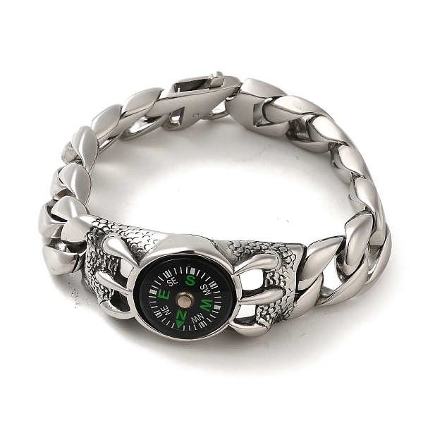 PandaHall 304 Stainless Steel Compass Cuban Link Chain Bracelets for Women Men, Antique Silver, 8-3/8 inch(21.3cm) 304 Stainless Steel
PandaHall 304 Stainless Steel Compass Cuban Link Chain Bracelets for Women Men, Antique Silver, 8-3/8 inch(21.3cm) 304 Stainless Steel