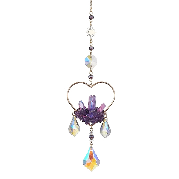 PandaHall Natural Amethyst Wrapped Heart Hanging Ornaments, Leaf Glass Tassel Suncatchers for Home Outdoor Decoration, 282~288x54mm Amethyst...
PandaHall Natural Amethyst Wrapped Heart Hanging Ornaments, Leaf Glass Tassel Suncatchers for Home Outdoor Decoration, 282~288x54mm Amethyst...