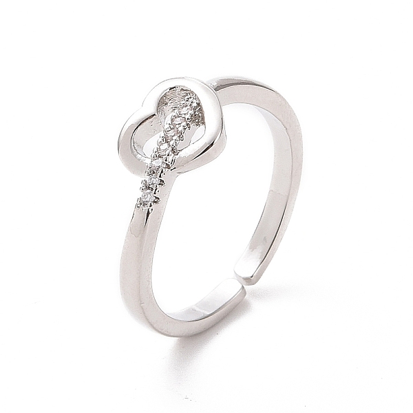 PandaHall Clear Cubic Zirconia Heart Open Cuff Ring, Brass Jewelry for Valentine's Day, Platinum, Inner Diameter: 17.4mm Brass+Cubic...
PandaHall Clear Cubic Zirconia Heart Open Cuff Ring, Brass Jewelry for Valentine's Day, Platinum, Inner Diameter: 17.4mm Brass+Cubic...