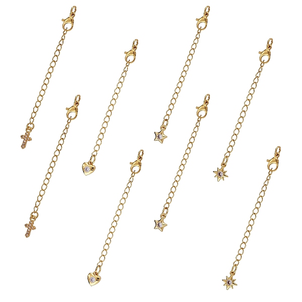 PandaHall 8Pcs 4 Style Brass Micro Pave Cubic Zirconia Chain Extender, with Stainless Steel Lobster Claw Clasps and Mixed Shape Charm...
PandaHall 8Pcs 4 Style Brass Micro Pave Cubic Zirconia Chain Extender, with Stainless Steel Lobster Claw Clasps and Mixed Shape Charm...