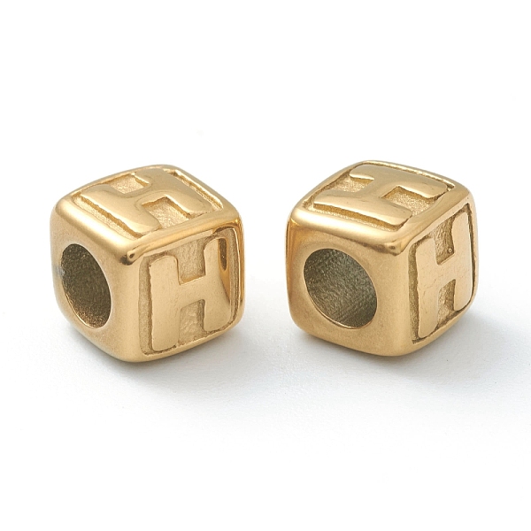 PandaHall 304 Stainless Steel European Beads, Large Hole Beads, Horizontal Hole, Cube with Letter, Golden, Letter.H, 8x8x8mm, Hole: 4mm 304...
PandaHall 304 Stainless Steel European Beads, Large Hole Beads, Horizontal Hole, Cube with Letter, Golden, Letter.H, 8x8x8mm, Hole: 4mm 304...