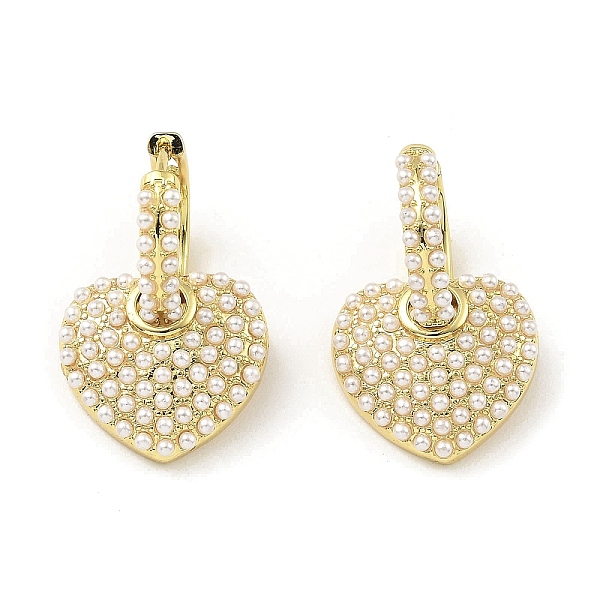 PandaHall Rack Plating Brass Heart Dangle Hoop Earrings, with Plastic Pearl Beads, Long-Lasting Plated, Lead Free & Cadmium Free, Real 18K...
PandaHall Rack Plating Brass Heart Dangle Hoop Earrings, with Plastic Pearl Beads, Long-Lasting Plated, Lead Free & Cadmium Free, Real 18K...
