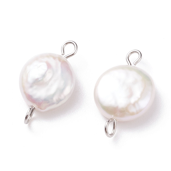 PandaHall Natural Baroque Pearl Keshi Pearl Connector Charms, Cultured Freshwater Pearl, with 304 Stainless Steel Double Loops, Flat Round...
PandaHall Natural Baroque Pearl Keshi Pearl Connector Charms, Cultured Freshwater Pearl, with 304 Stainless Steel Double Loops, Flat Round...